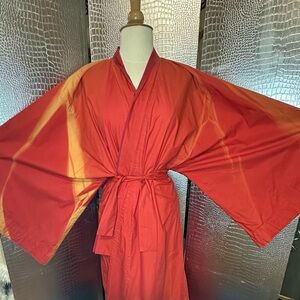 Vibrant Orange Kimono Robe